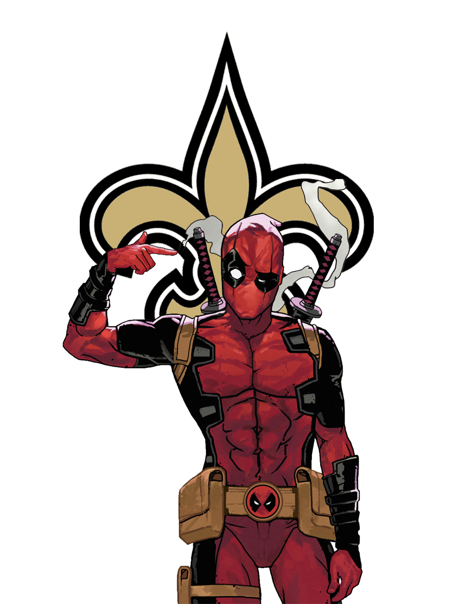 New Orleans Saints Deadpool Logo vinyl decal